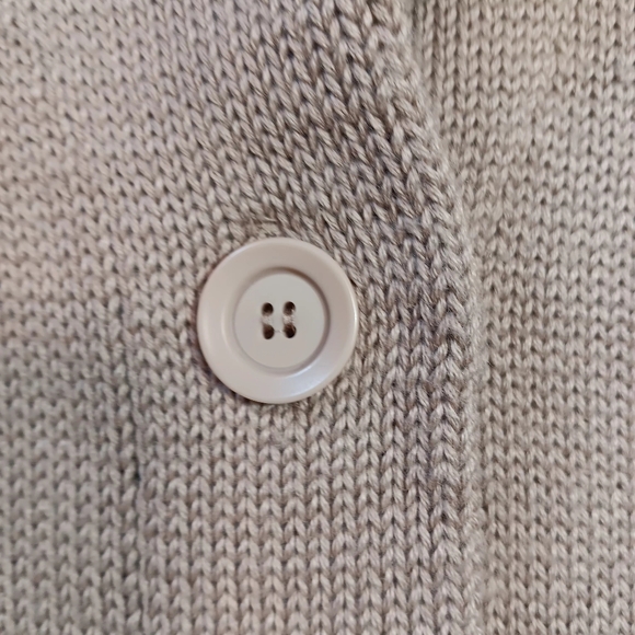 Hekla & Co Cardigan Sweater Women's XL Tan Merino Wool Preppy Academia Knit - Picture 8 of 8